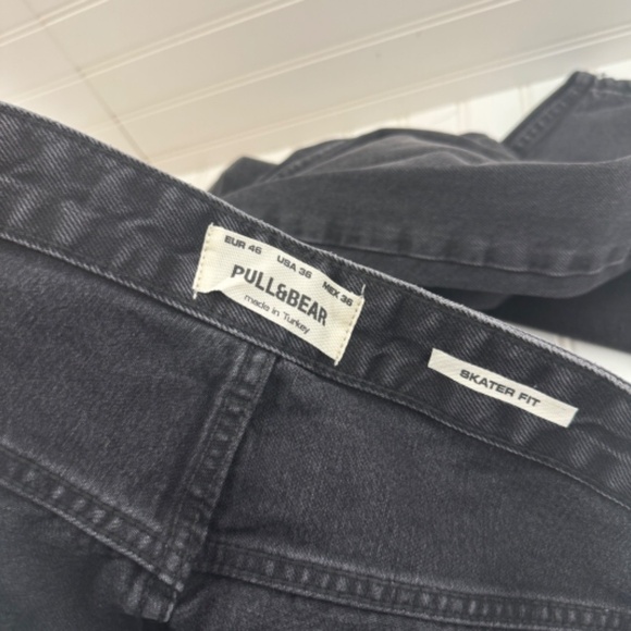 NWT Pull& Bear Black Skate Jeans 36W - Picture 8 of 10